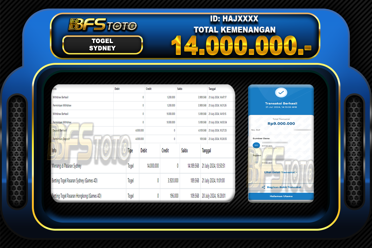 TOGEL SYDNEY POOLS – BUKTI JACKPOT BBFSTOTO