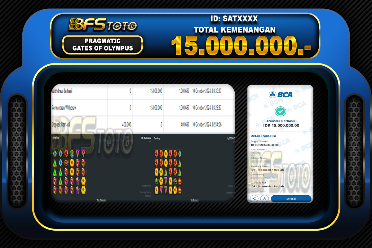 GATES OF OLYMPUS – BUKTI JACKPOT BBFSTOTO