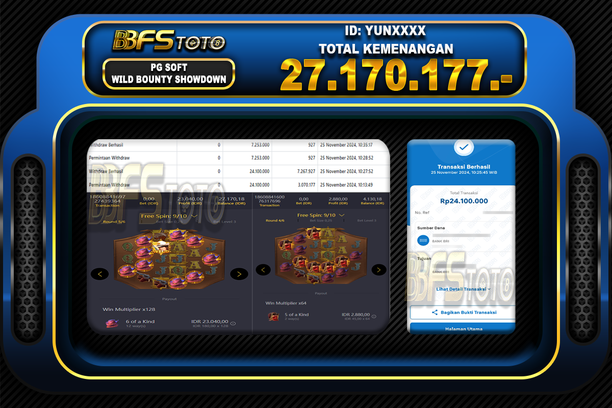 WILD BOUNTY SHOWDOWN – BUKTI JACKPOT BBFSTOTO