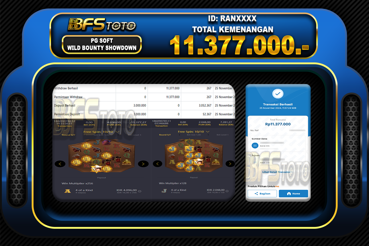WILD BOUNTY SHOWDOWN – BUKTI JACKPOT BBFSTOTO