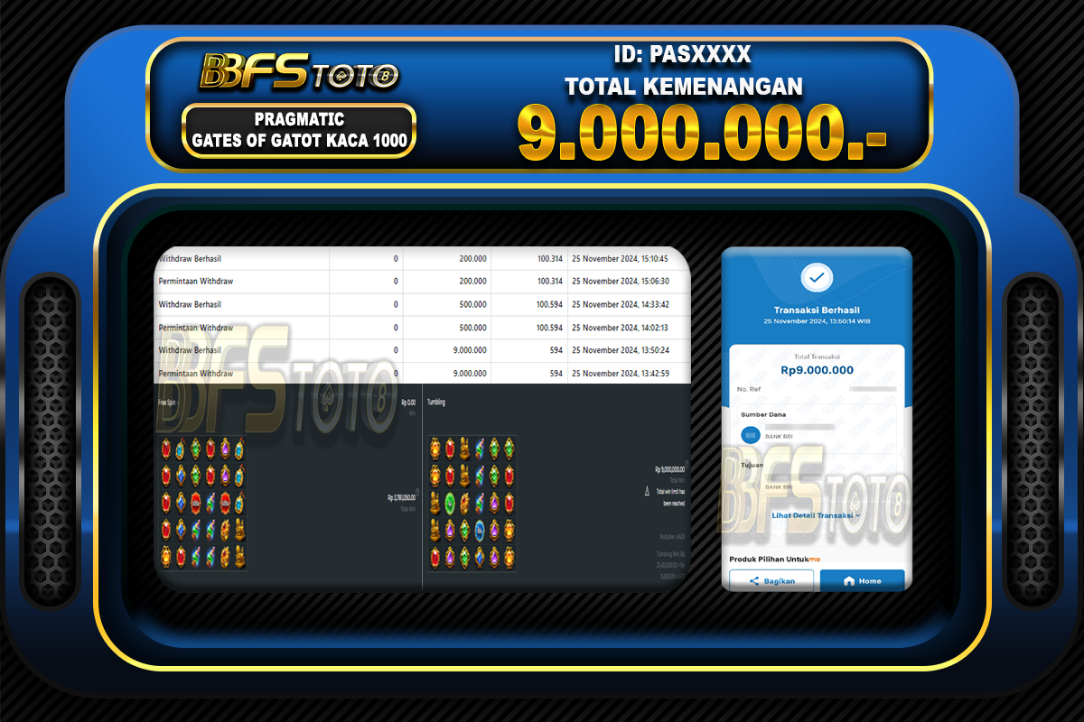 GATES OF GATOT KACA 1000 – BUKTI JACKPOT SLOT BBFSTOTO