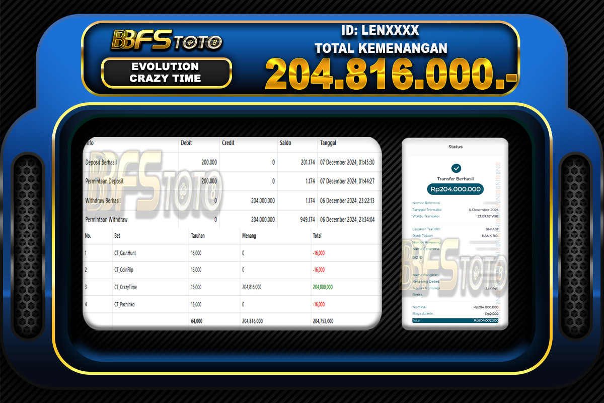 CRAZY TIME – BUKTI JACKPOT SLOT BBFSTOTO