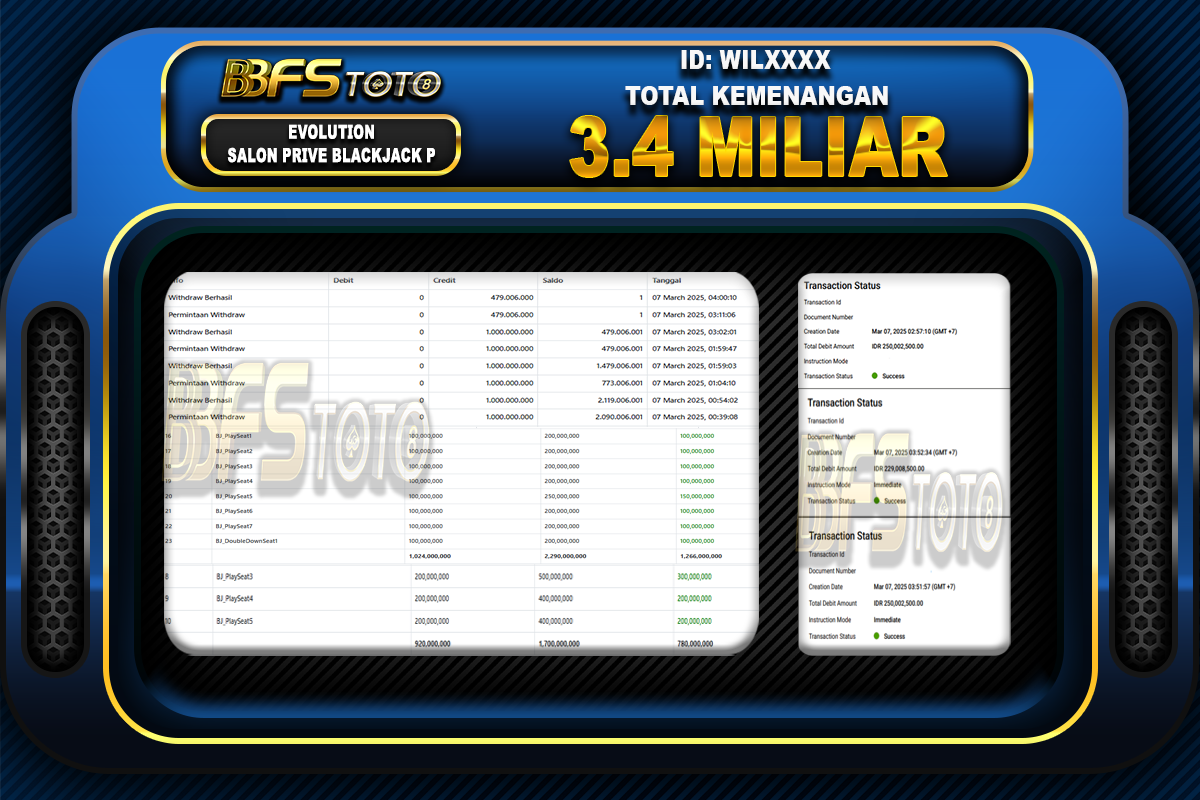 SALON PRIVE BLACKJACK P – BUKTI JACKPOT SLOT BBFSTOTO