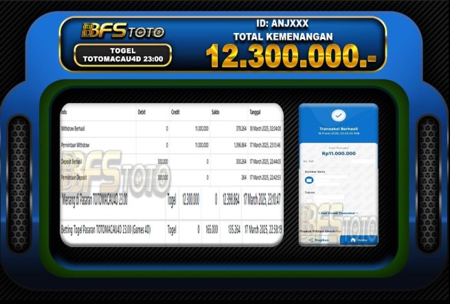TOGEL TOTOMACAU4D 23.00 – BUKTI JACKPOT BBFSTOTO