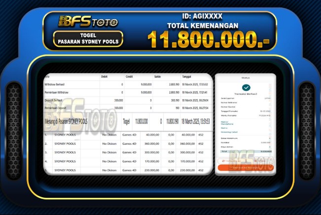 TOGEL SYDNEY POOLS  – BUKTI JACKPOT BBFSTOTO