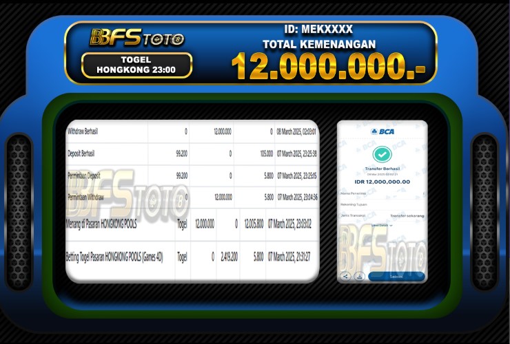 TOGEL HONGKONG POOLS – BUKTI JACKPOT BBFSTOTO