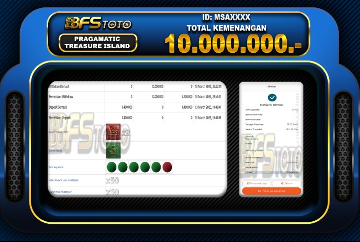 TREASURE ISLAND – BUKTI JACKPOT SLOT BBFSTOTO