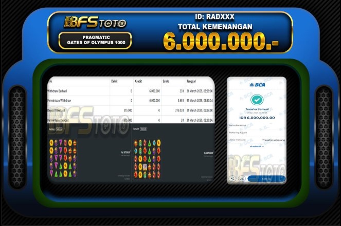 GATES OF OLYMPUS 1000 – BUKTI JACKPOT SLOT BBFSTOTO
