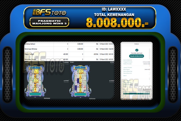 MAHJONG WINS 3 – BUKTI JACKPOT SLOT BBFSTOTO