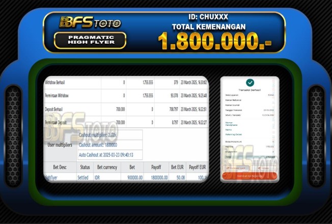HIGH FLYER – BUKTI JACKPOT SLOT BBFSTOTO