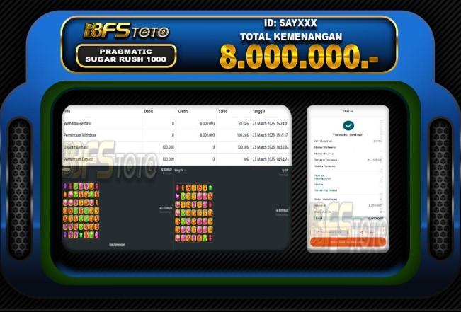 SUGAR RUSH 1000 – BUKTI JACKPOT SLOT BBFSTOTO