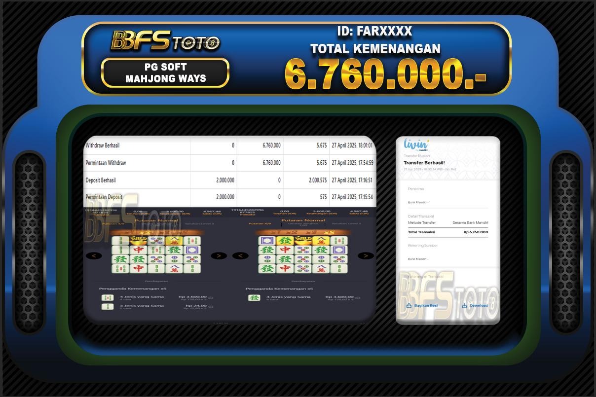 MAHJONG WAYS – BUKTI JACKPOT SLOT BBFSTOTO