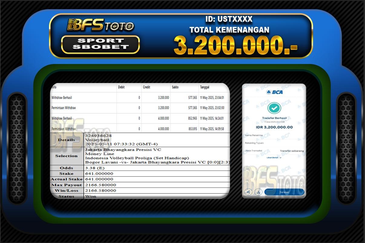 SBOBET SPORT – BUKTI JACKPOT SLOT BBFSTOTO