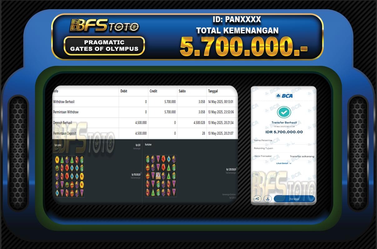 GATES OF OLYMPUS – BUKTI JACKPOT BBFSTOTO