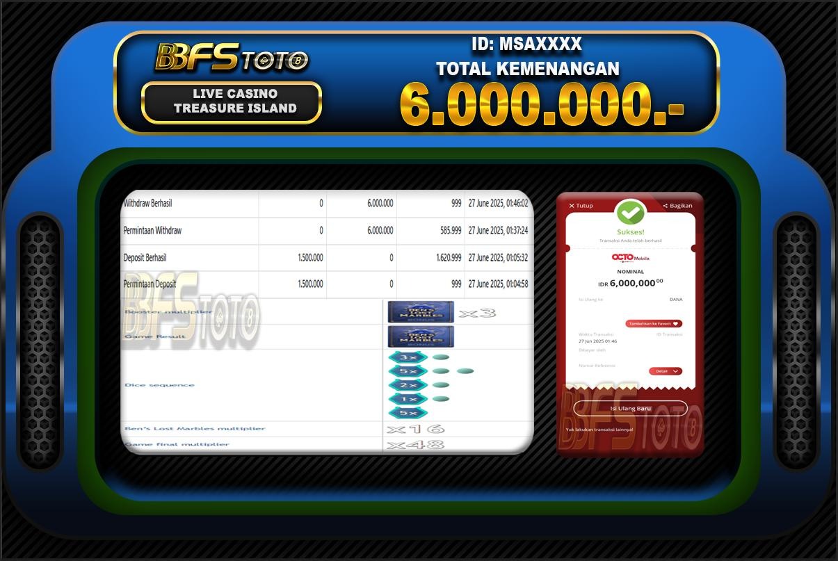 TREASURE ISLAND – BUKTI JACKPOT SLOT BBFSTOTO
