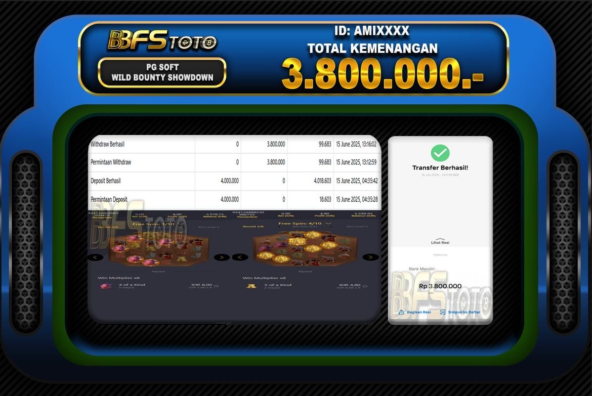 WILD BOUNTY SHOWDOWN  – BUKTI JACKPOT BBFSTOTO