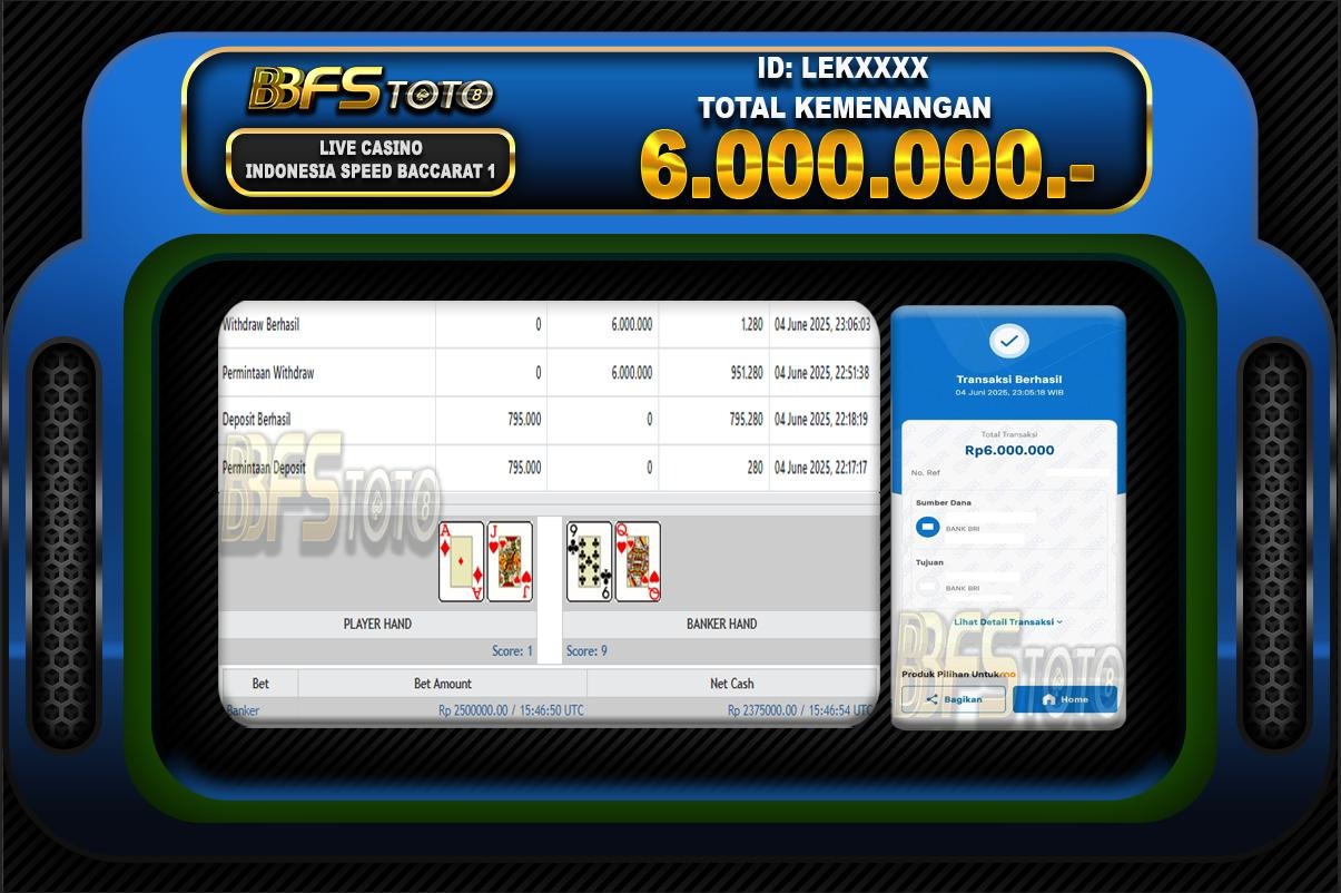INDONESIA SPEED BACCARAT 1 – BUKTI JACKPOT LIVECASINO BBFSTOTO