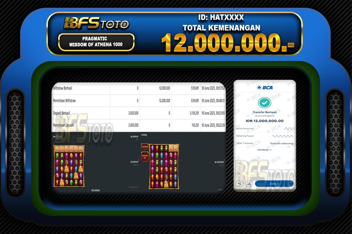 WISDOM OF ATHENA 1000  – BUKTI JACKPOT BBFSTOTO