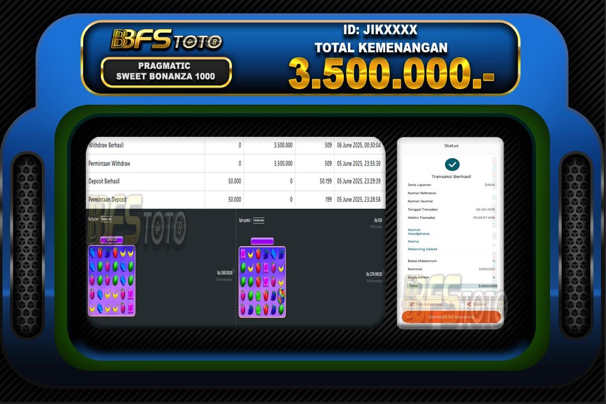 SWEET BONANZA 1000 – BUKTI JACKPOT SLOT BBFSTOTO