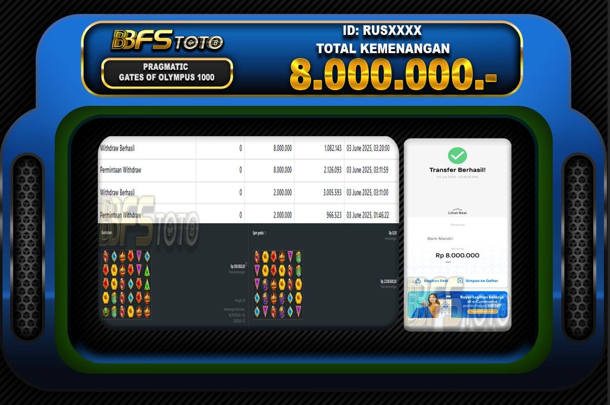 GATES OF OLYMPUS 1000 – BUKTI JACKPOT SLOT BBFSTOTO