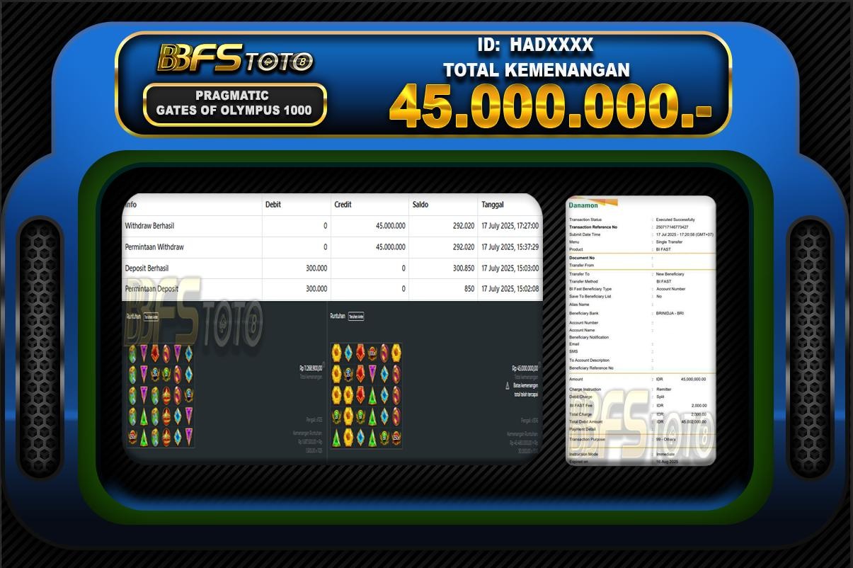 GATES OF OLYMPUS 1000 – BUKTI JACKPOT SLOT BBFSTOTO
