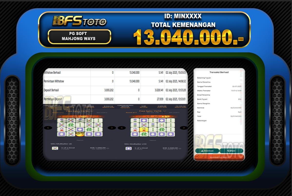 MAHJONG WAYS  – BUKTI JACKPOT BBFSTOTO