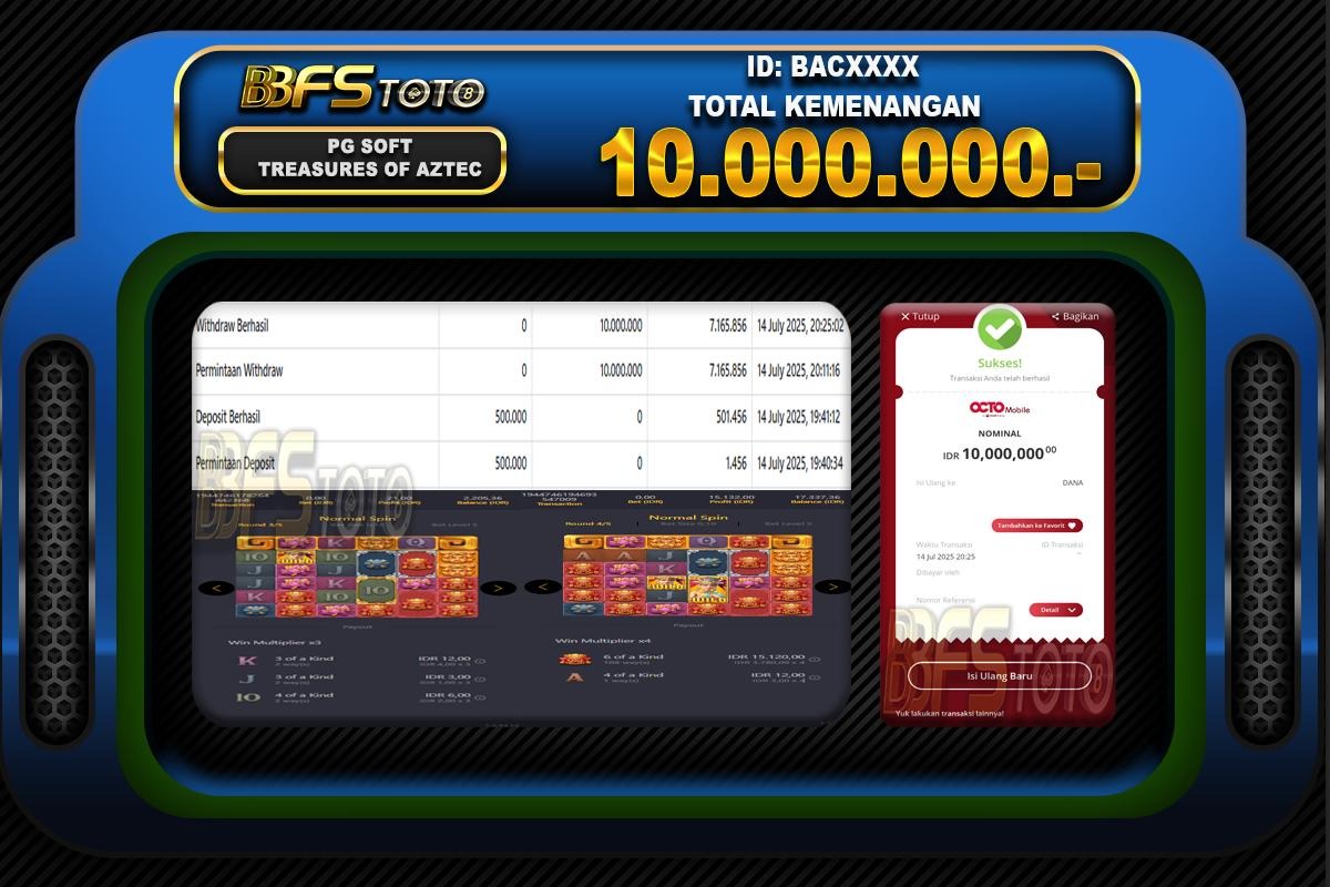 TREASURES OF AZTEC  – BUKTI JACKPOT BBFSTOTO