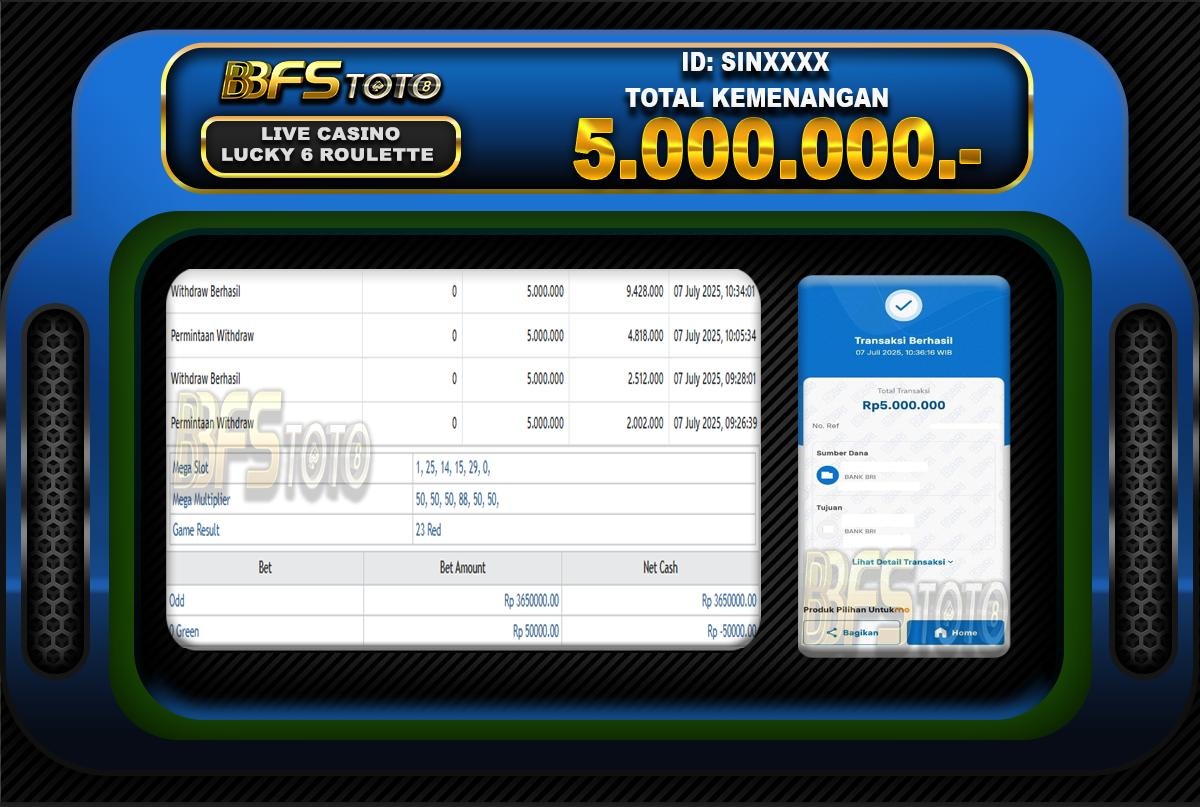 LUCKY 6 ROULETTE – BUKTI JACKPOT BBFSTOTO