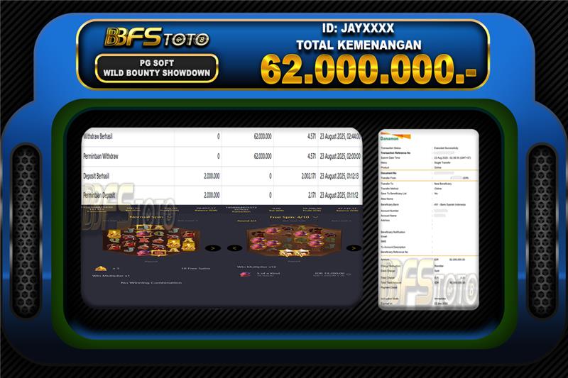 WILD BOUNTY SHOWDOWN  – BUKTI JACKPOT BBFSTOTO