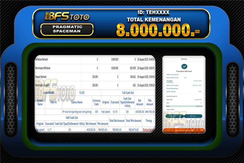 SPACEMAN – BUKTI JACKPOT BBFSTOTO