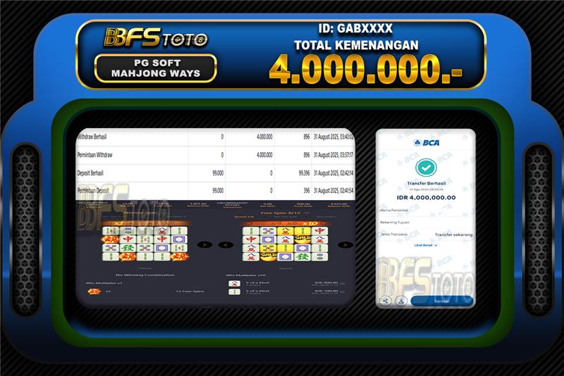 MAHJONG WAYS  – BUKTI JACKPOT SLOT BBFSTOTO