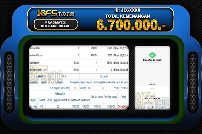 BIG BASS CRASH – BUKTI JACKPOT BBFSTOTO