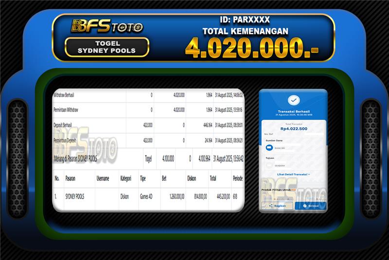 TOGEL SYDNEY POOLS – BUKTI JACKPOT BBFSTOTO