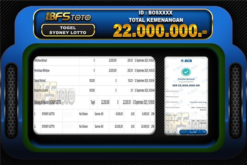 TOGEL SYDNEY LOTTO – BUKTI JACKPOT BBFSTOTO