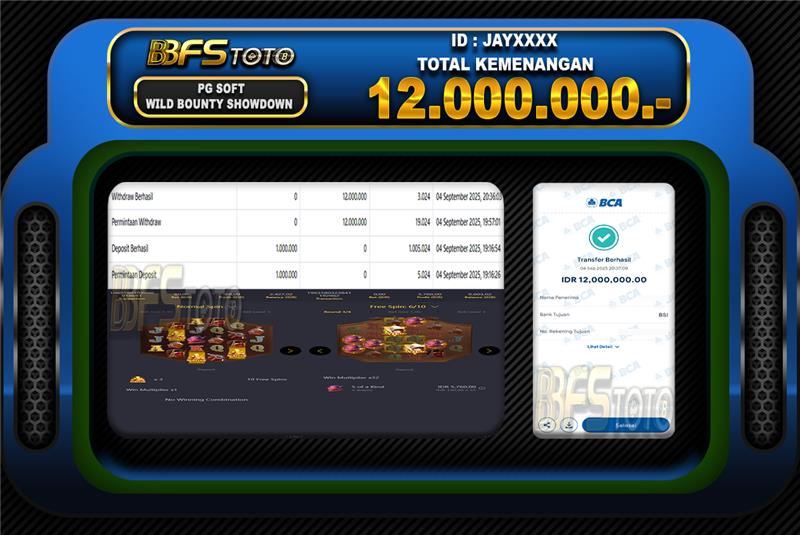 WILD BOUNTY SHOWDOWN  – BUKTI JACKPOT SLOT BBFSTOTO
