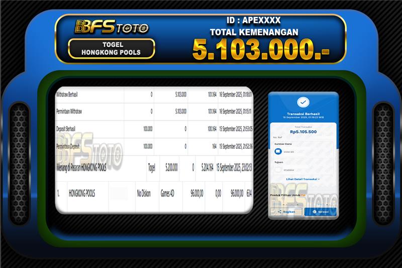 TOGEL HONGKONG POOLS – BUKTI JACKPOT BBFSTOTO