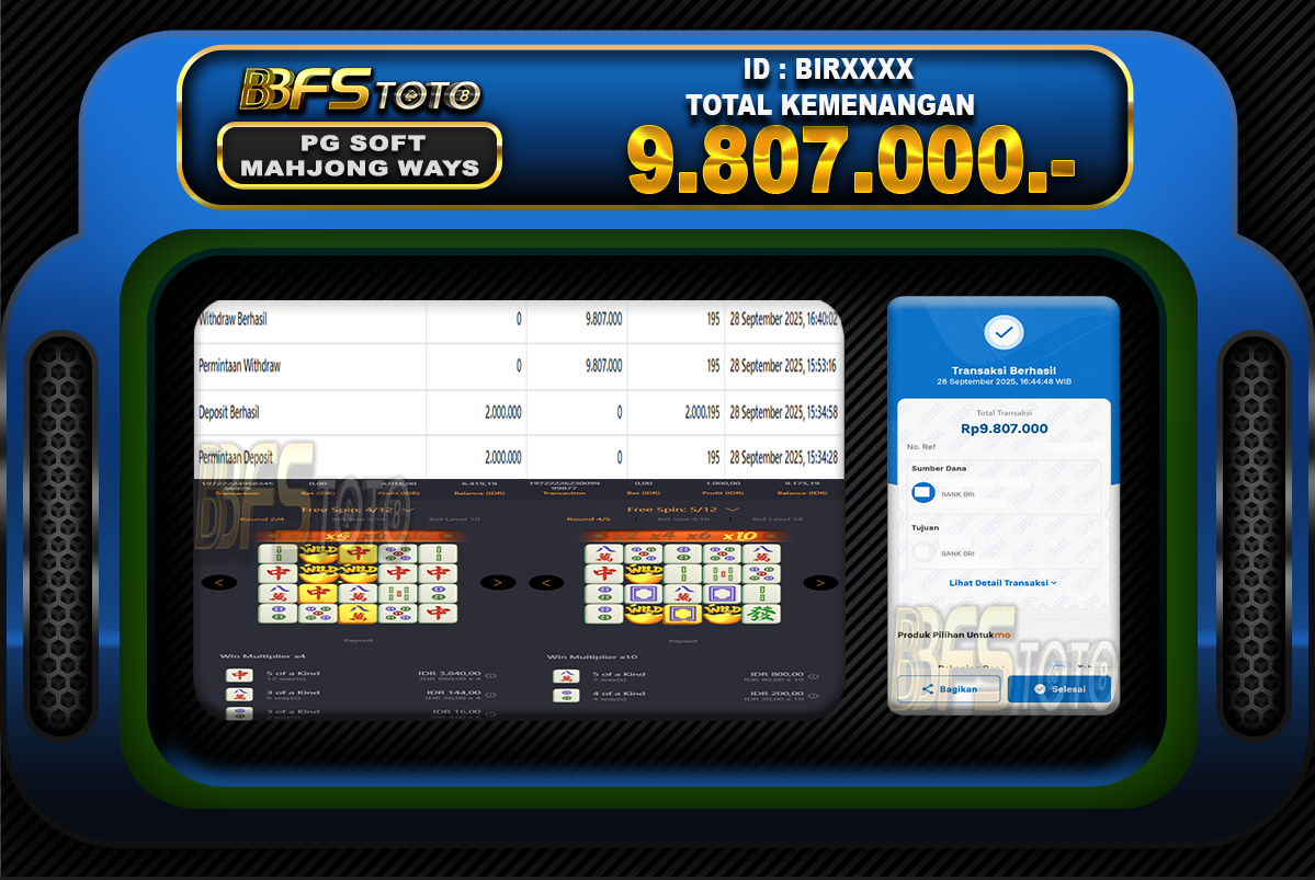 MAHJONG WAYS  – BUKTI JACKPOT SLOT BBFSTOTO