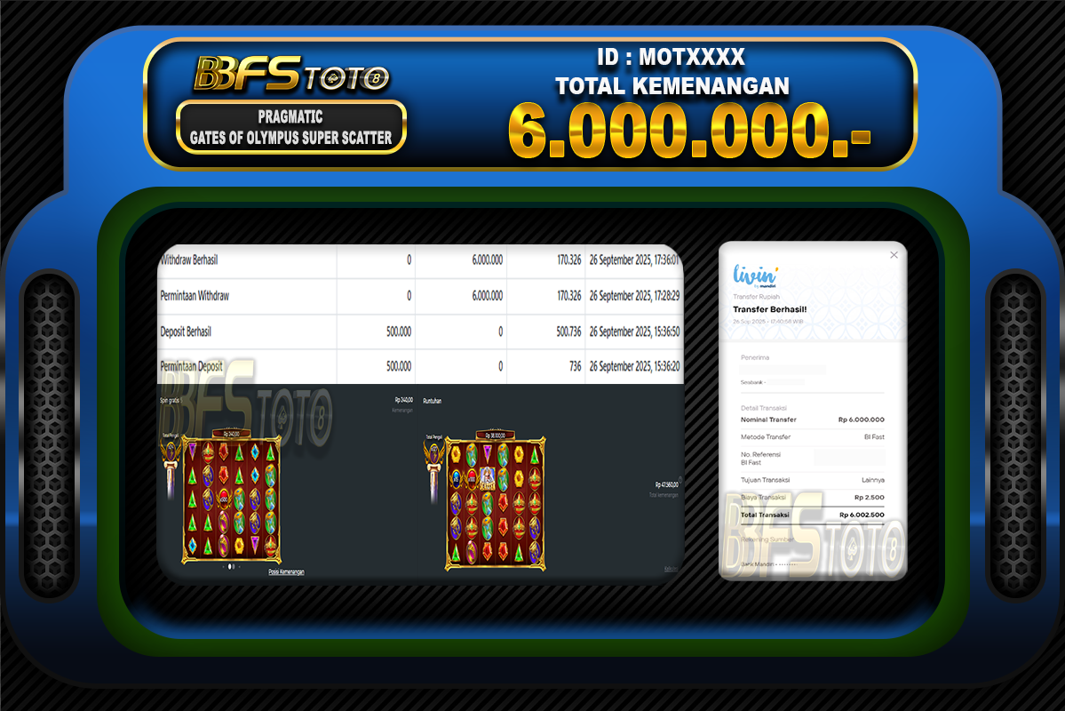 GATES OF OLYMPUS SUPER SCATTER- BUKTI JACKPOT BBFSTOTO