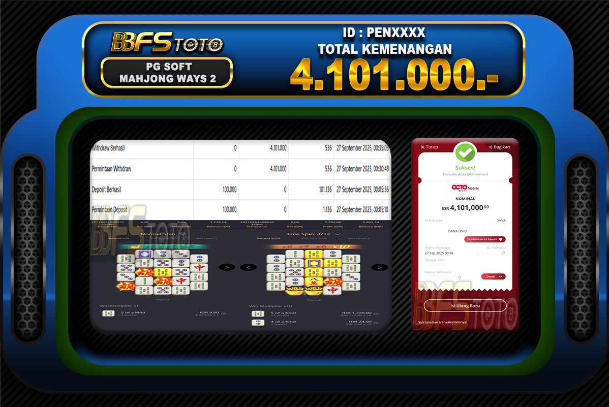 MAHJONG WAYS 2 – BUKTI JACKPOT SLOT BBFSTOTO