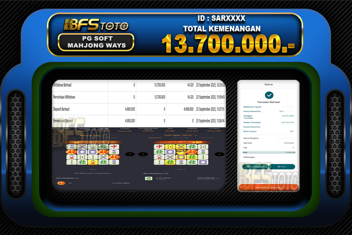 MAHJONG WAYS  – BUKTI JACKPOT SLOT BBFSTOTO