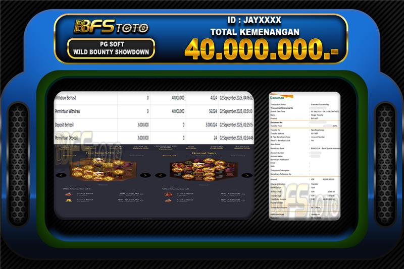 WILD BOUNTY SHOWDOWN  – BUKTI JACKPOT SLOT BBFSTOTO
