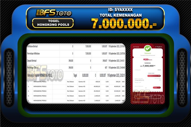 TOGEL HONGKONG POOLS – BUKTI JACKPOT BBFSTOTO