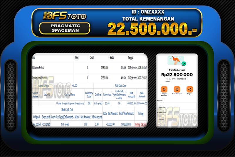 SPACEMAN – BUKTI JACKPOT BBFSTOTO