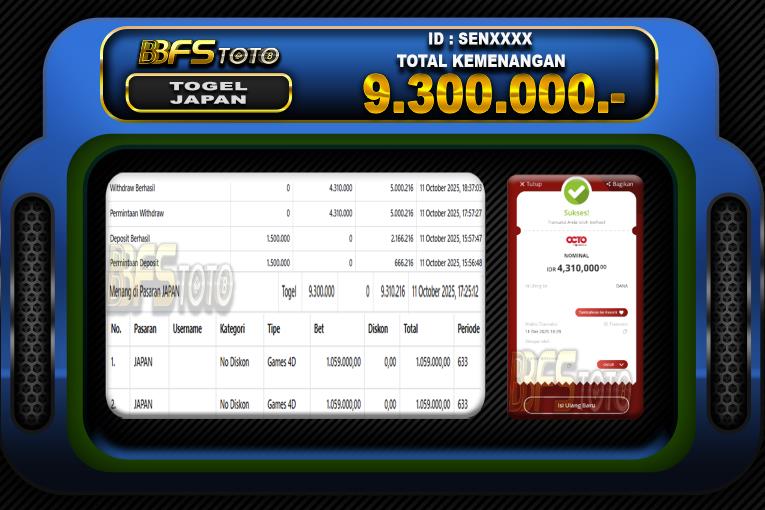 TOGEL PASARAN JAPAN – BUKTI JACKPOT BBFSTOTO