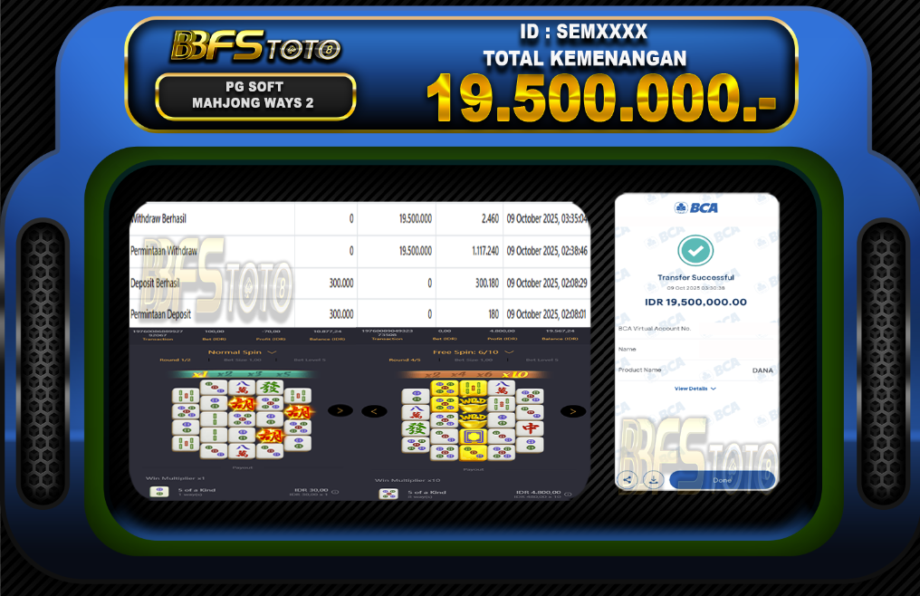 MAHJONG WAYS 2 – BUKTI JACKPOT SLOT BBFSTOTO