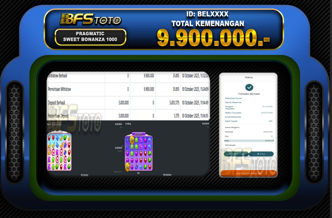 SWEET BONANZA 1000 – BUKTI JACKPOT SLOT BBFSTOTO