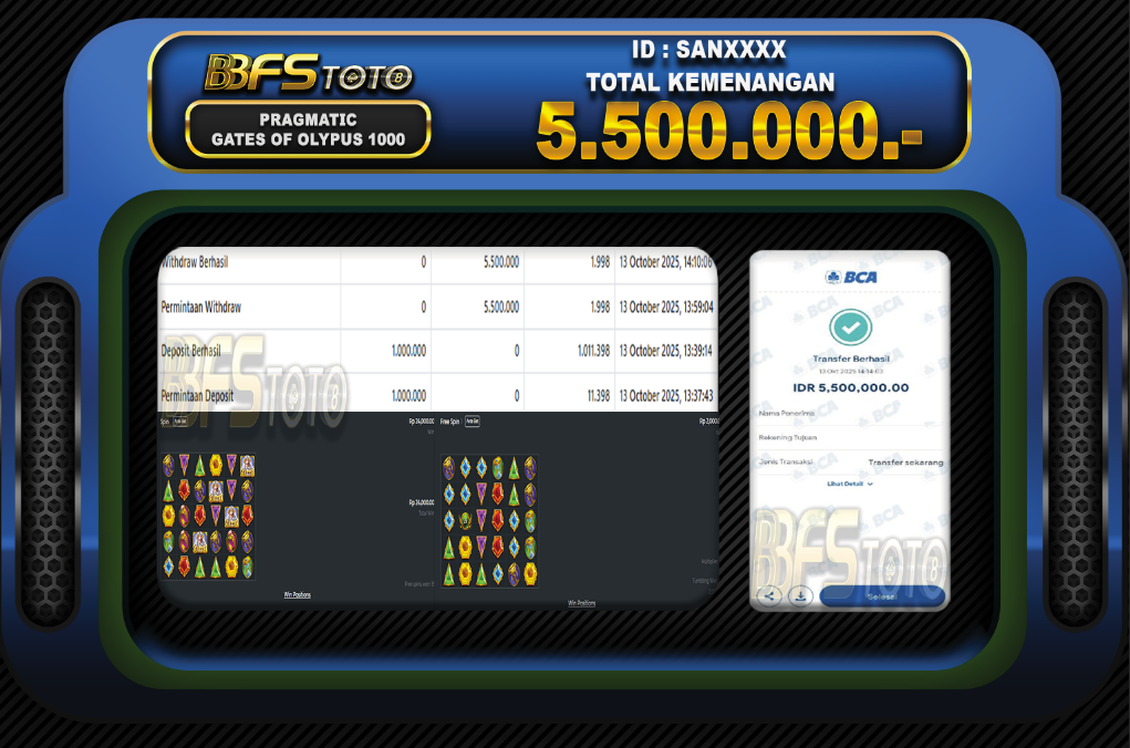 GATES OF OLYMPUS 1000 – BUKTI JACKPOT SLOT BBFSTOTO