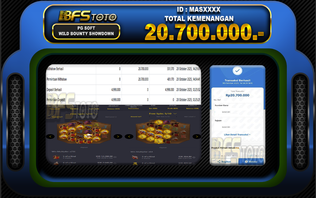 WILD BOUNTY SHOWDOWN – BUKTI JACKPOT BBFSTOTO