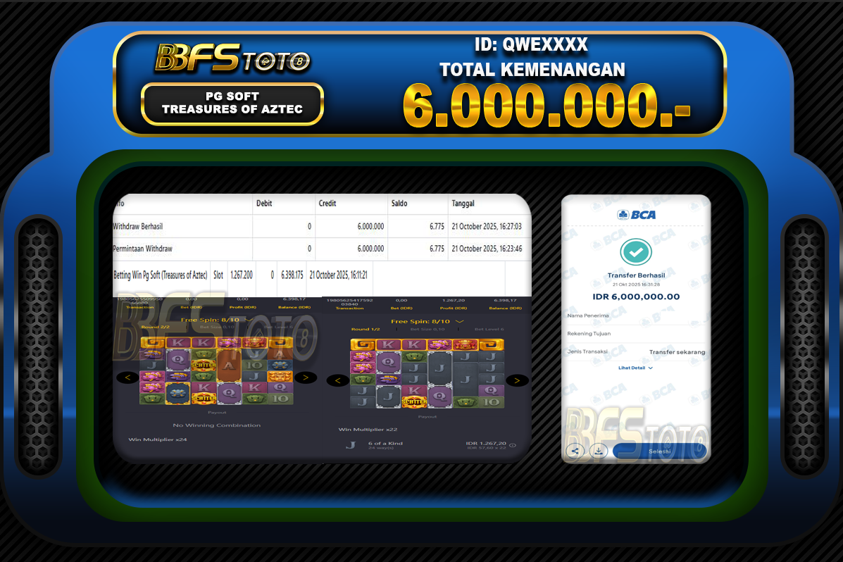TREASURES OF AZTEC  – BUKTI JACKPOT BBFSTOTO
