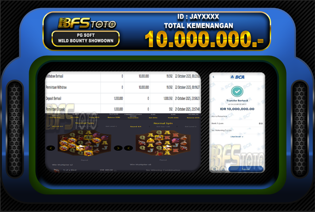 WILD BOUNTY SHOWDOWN – BUKTI JACKPOT BBFSTOTO
